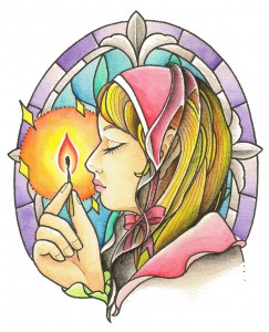 マッチ売りの少女のタトゥーデザイン画像