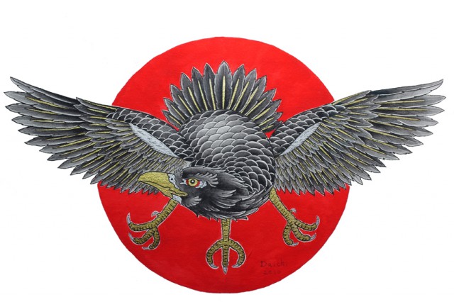 八咫烏のタトゥーデザイン画像