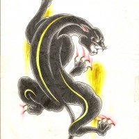 黒豹のタトゥーイラスト下絵