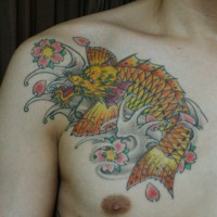 龍魚のタトゥー画像